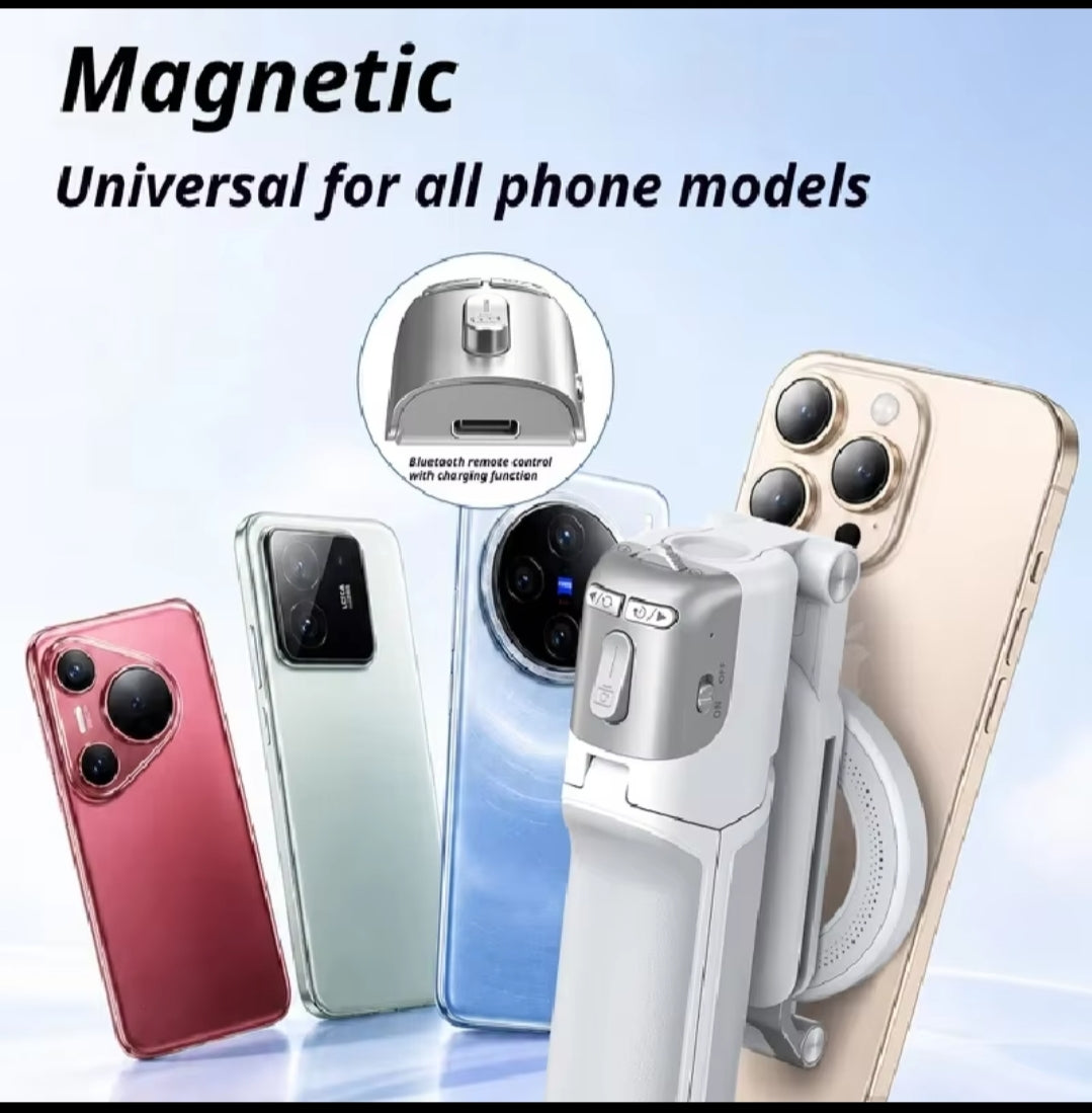 Z3 Magnetic Selfie Stick Tripod with Zoom Remote Double Sided Magnetic Phone Stand Mini Desktop Holder for Vlog Photography