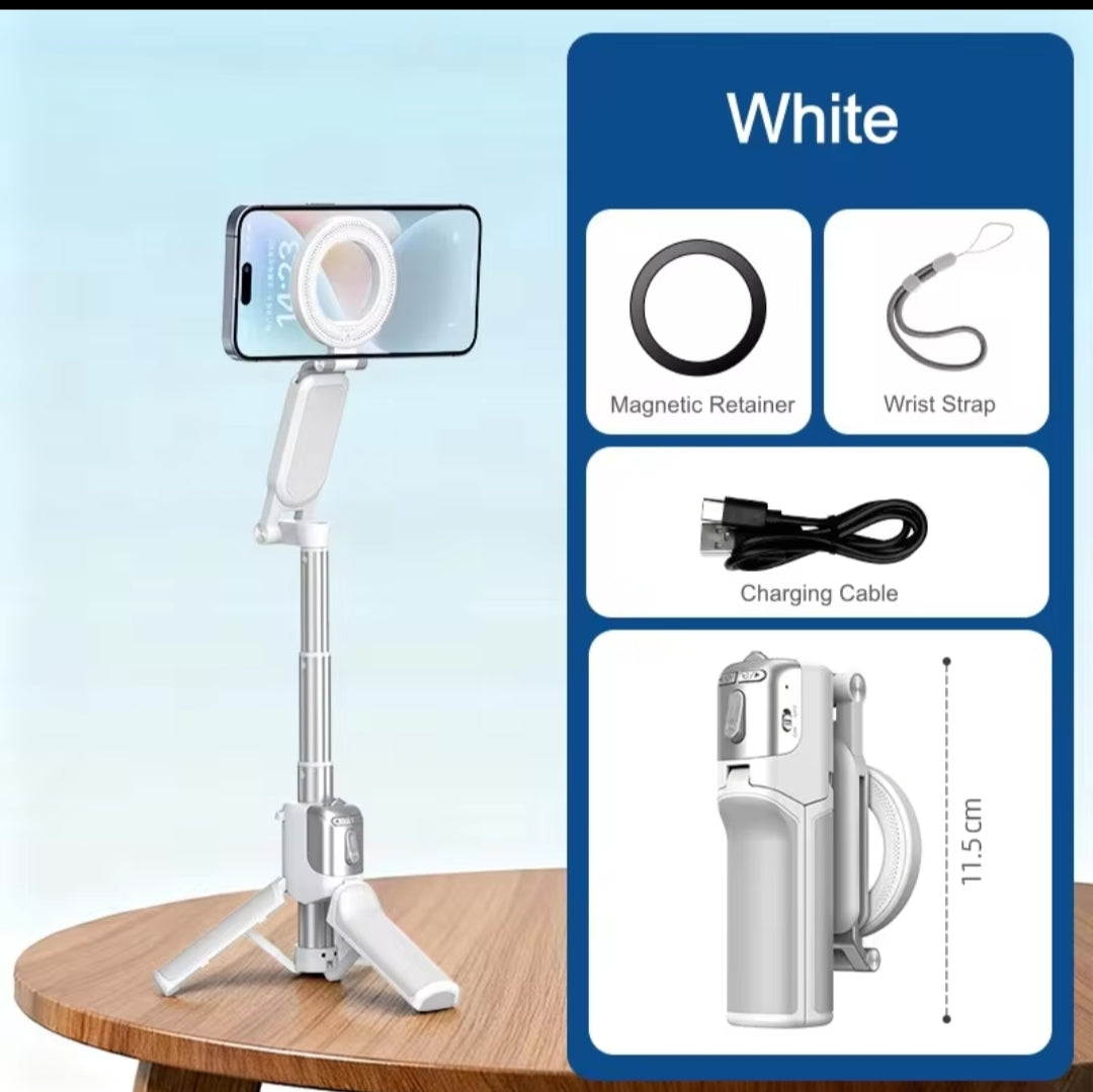 Z3 Magnetic Selfie Stick Tripod with Zoom Remote Double Sided Magnetic Phone Stand Mini Desktop Holder for Vlog Photography