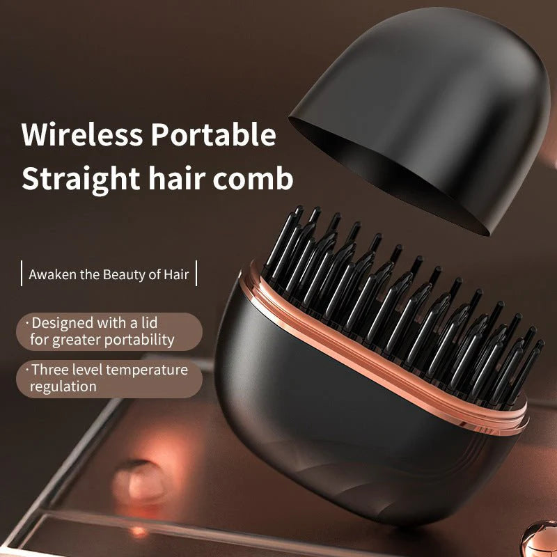 Mini Hair Straightening Comb Wireless Charging Portable Multifunctional Hair Care Not Hurt Hair Styling Comb Hair Straightener (Copy)